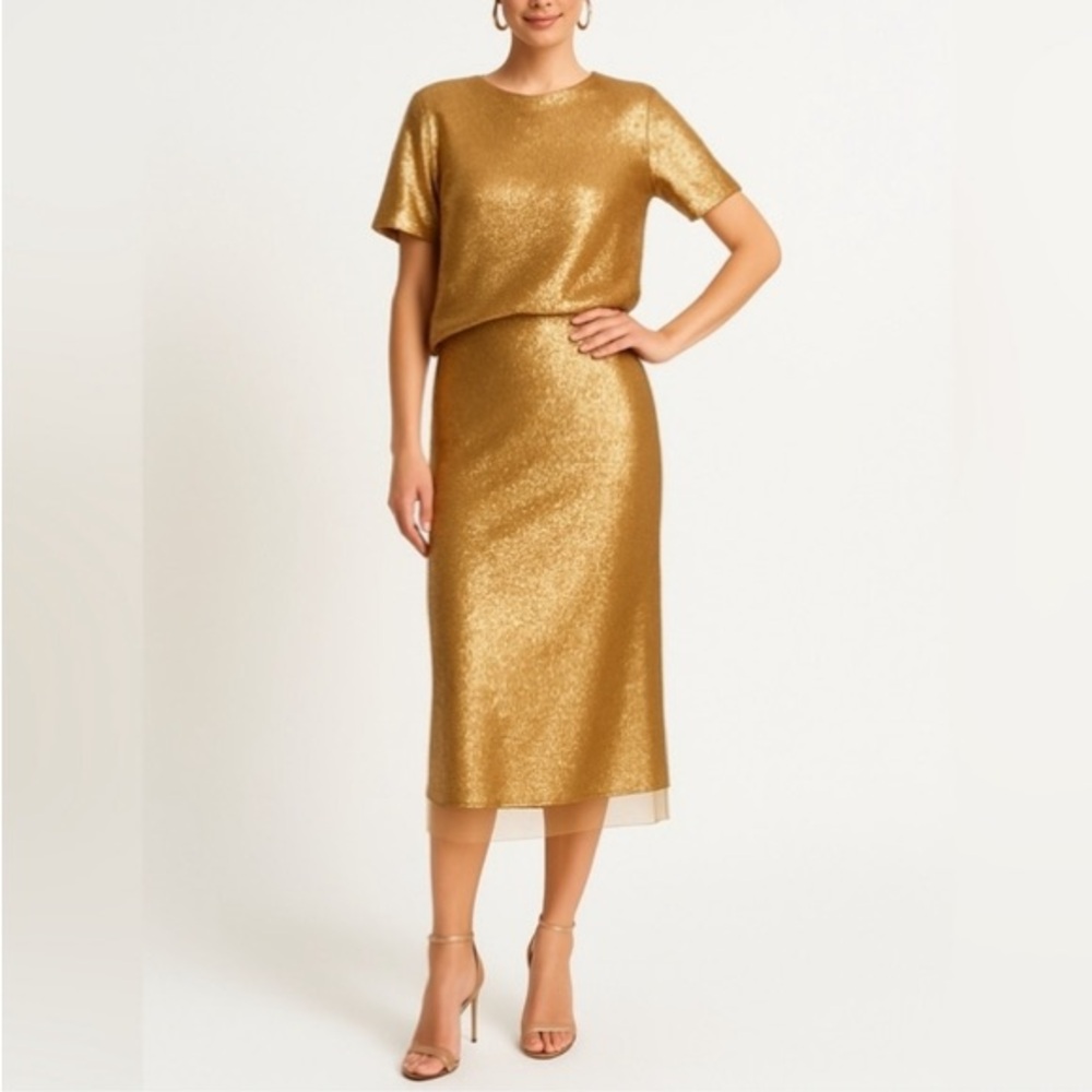 Le AL.X gold sequins skirt